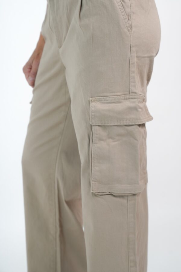 PANTALON CARGO WIDE LEG MUJER HABANO