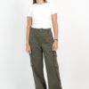 PANTALON CARGO WIDE LEG MUJER HABANO