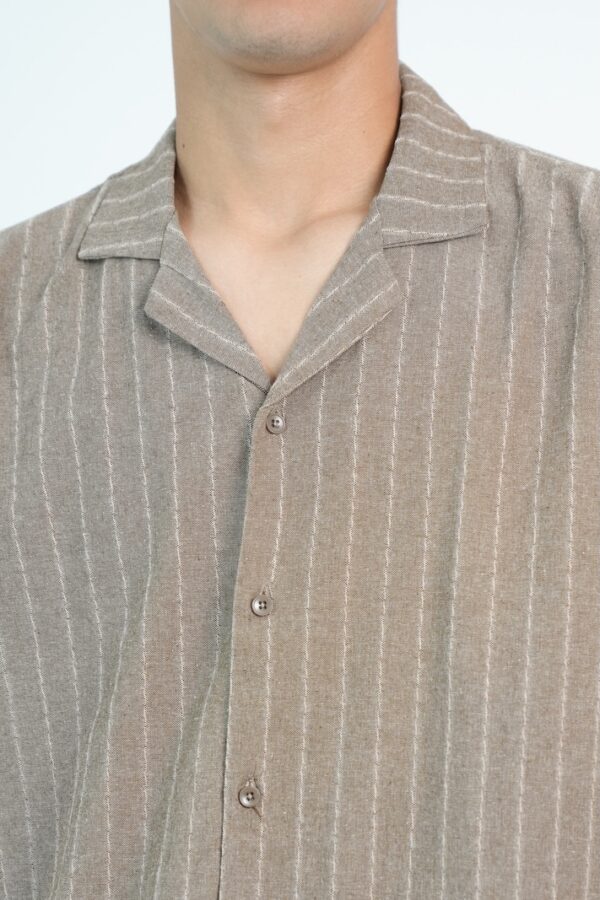 CAMISA LINO MANGA CORTA RAYADA