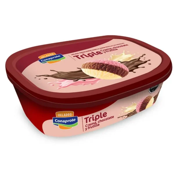 Helado CONAPROLE triple crema-chocolate-frutilla 1 L